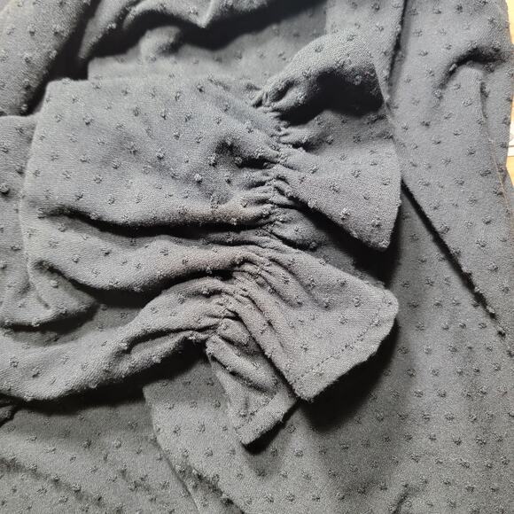 Madewell Texture & Thread Black Clipdot Ruffle Top Womens Size Medium - Picture 4 of 4